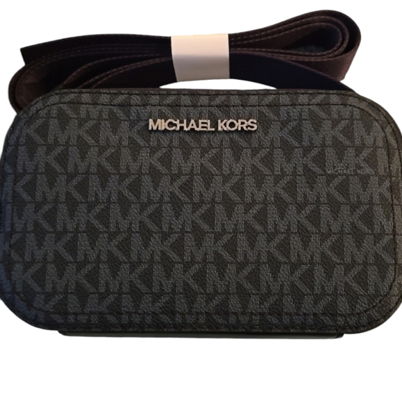 NWT:  MICHAEL KORS BRAND SIGNATURE BLUE CROSSBODY CAMERA BAG PURSE - Picture 1 of 16